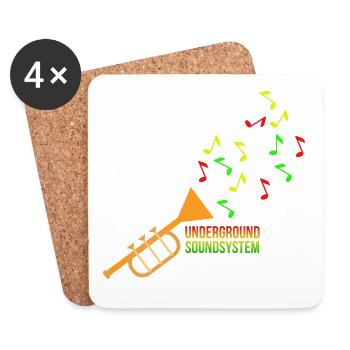 Untergrund Soundsystem Trompete - Untersetzer (4er-Set) - Weiß - Vorne