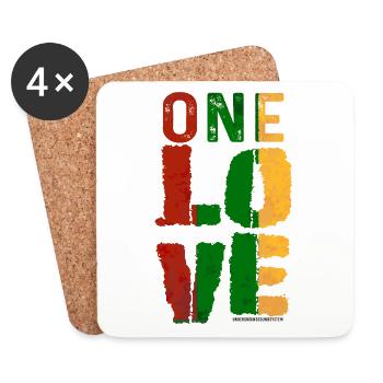 One Love Reggae Ribbon - Coasters (set of 4) - white - Front