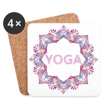 Yoga - Untersetzer (4er-Set) - Weiß - Vorne