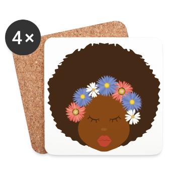 Abita fille brune magie - Dessous de verre (lot de 4) - blanc - Devant