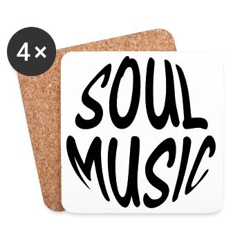 musique soul musique musique vibes bat beat hip hop noir - Dessous de verre (lot de 4) - blanc - Devant