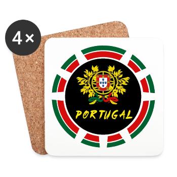 Portugal Coat of Arms County / Lisbon Porto Angola - Coasters (set of 4) - white - Front
