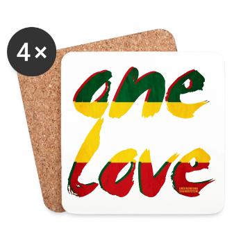Un amour des couleurs rastafaris - Dessous de verre (lot de 4) - blanc - Devant