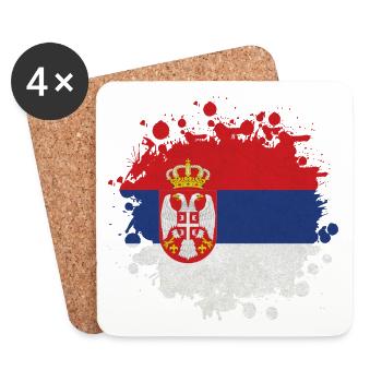 Serbia Blobs / Gift Belgrade Balkan Flag - Coasters (set of 4) - white - Front