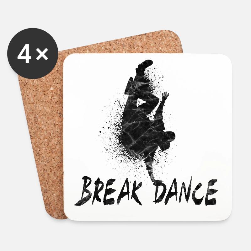 Break Dance / Geschenk Tanzen Breakdance Hip Hop - Untersetzer (4er-Set) - Weiß