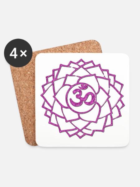 CHAKRA KRONENCHAKRA SAHASRARA - Untersetzer (4er-Set) - Weiß