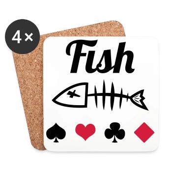Poker : Fish - Dessous de verre (lot de 4) - blanc - Devant