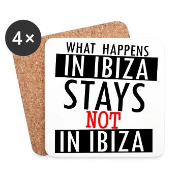 Ce qui se passe à Ibiza ne reste pas à Ibiza - Dessous de verre (lot de 4) - blanc - Devant