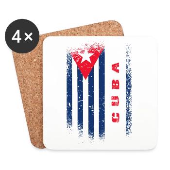 Cuba Drapeau / Cuba Cadeau Des Caraïbes La Havane - Dessous de verre (lot de 4) - blanc - Devant