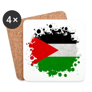 Palestine Blobs / Flag Gift Islamabad - Coasters (set of 4) - white - Front