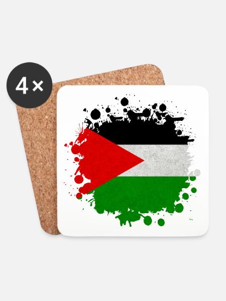 Palästina Klecks / Flagge Geschenk Islamabad - Untersetzer (4er-Set) - Weiß