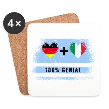 Germany and Italy 100% Ingenious / Gift - Coasters (set of 4) - white - Front