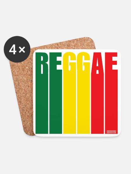 Reggae Farbblock Banner - Untersetzer (4er-Set) - Weiß