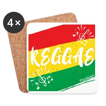 Rainbow music with sheet music print - Coasters (set of 4) - white - Front