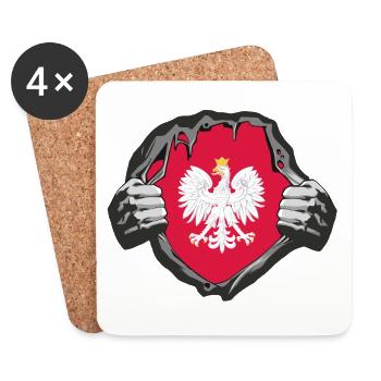 Poland Breast / Gift Warsaw Krakow - Coasters (set of 4) - white - Front
