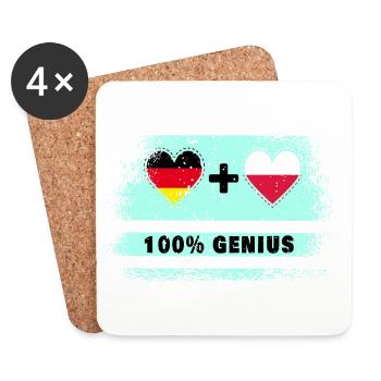 Germany and Poland 100% Ingenious / Gift - Coasters (set of 4) - white - Front