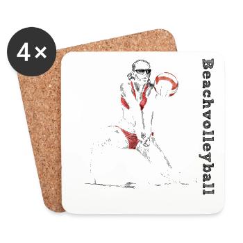 beachvolleyball - Coasters (set of 4) - white - Front