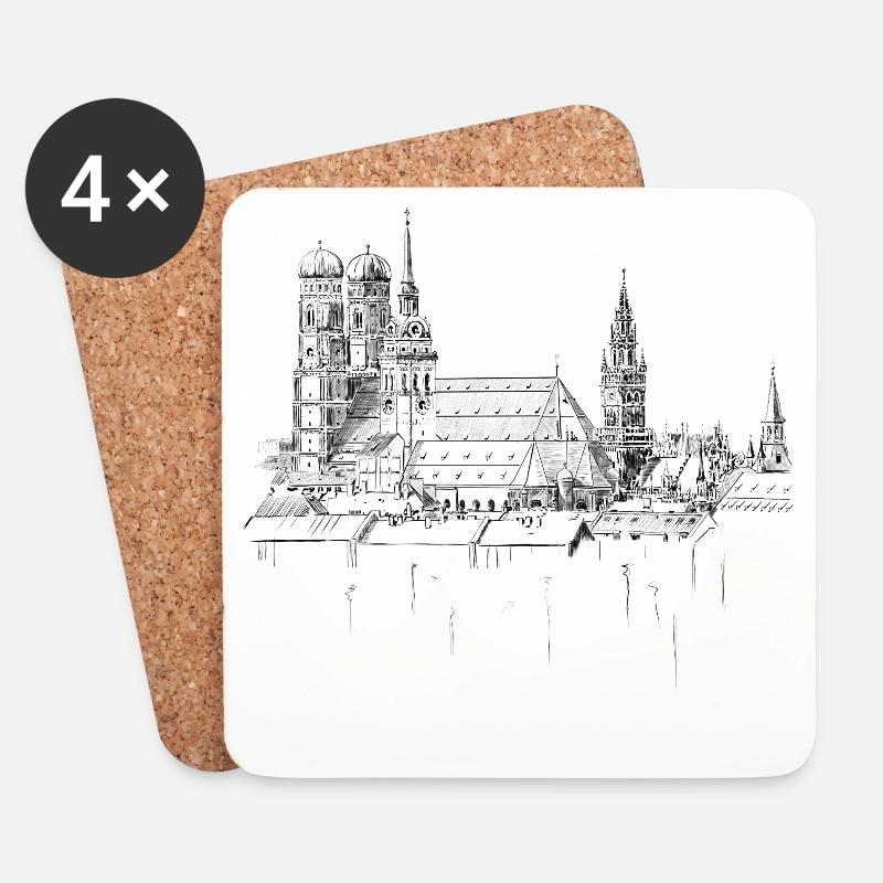 München - Untersetzer (4er-Set) - Weiß