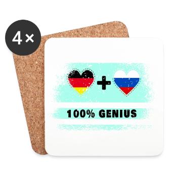 Germany and Russia 100% Ingenious / Gift - Coasters (set of 4) - white - Front
