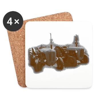 Vintage Tractors Rust Orange - Coasters (set of 4) - white - Front