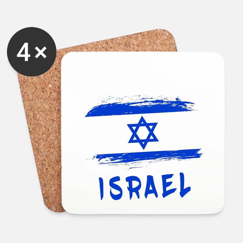 Team Israel / Flagge - Untersetzer (4er-Set) - Weiß