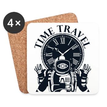 Time travel time machine future Futuristic city - Coasters (set of 4) - white - Front