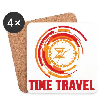 Time travel time machine future Futuristic city - Coasters (set of 4) - white - Front