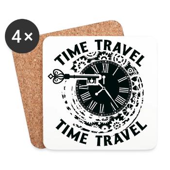 Time travel time machine future Futuristic city - Coasters (set of 4) - white - Front