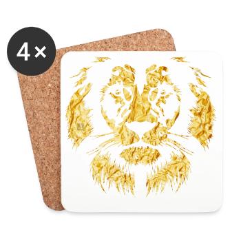 Or du lion - Dessous de verre (lot de 4) - blanc - Devant