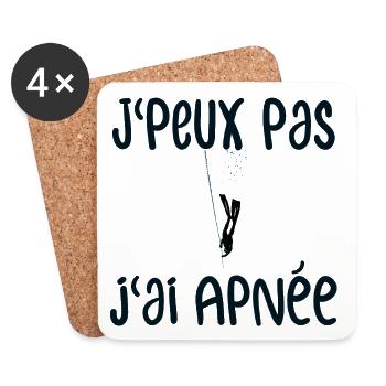 j'peux pas j'ai apnée - Dessous de verre (lot de 4) - blanc - Devant