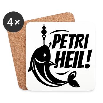 petri heil angeln - Untersetzer (4er-Set) - Weiß - Vorne