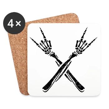 black humor provocation hanging around listlessly - Coasters (set of 4) - white - Front