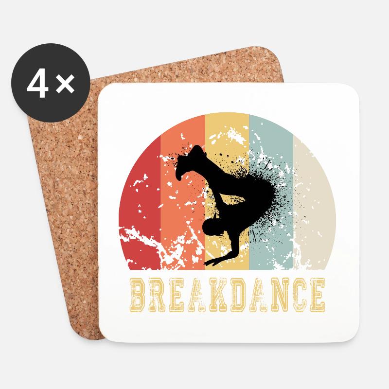 Breakdance Vintage - Untersetzer (4er-Set) - Weiß