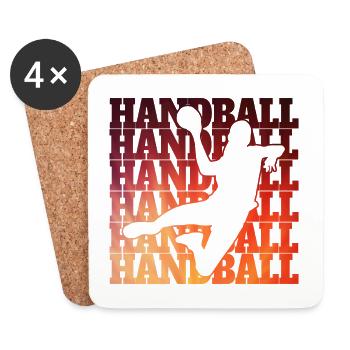Conception de handball - Dessous de verre (lot de 4) - blanc - Devant