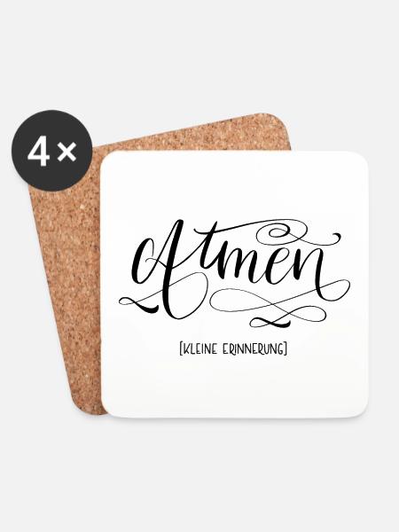 ATMEN Yoga - Untersetzer (4er-Set) - Weiß