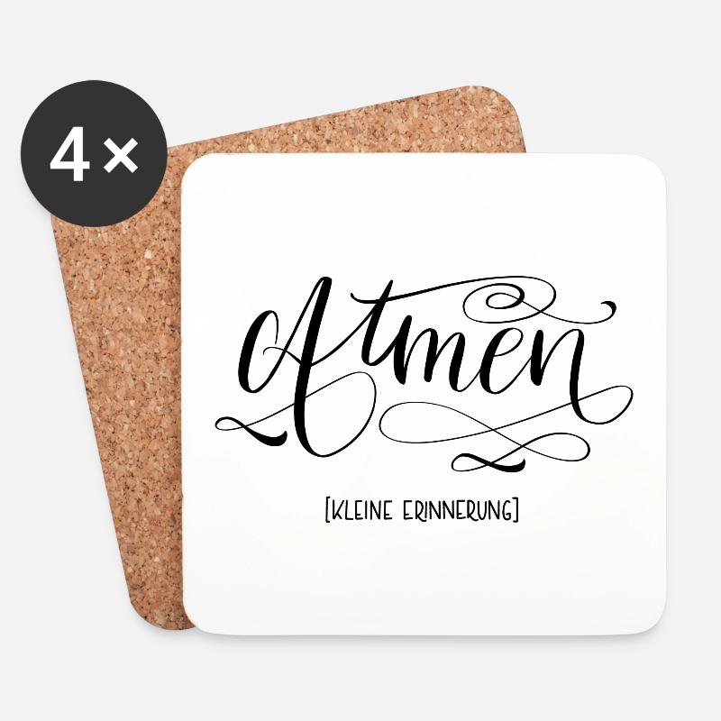 ATMEN Yoga - Untersetzer (4er-Set) - Weiß