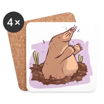 Moles in the earth - Coasters (set of 4) - white - Front