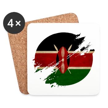 Kenia Vintage Kreis - Untersetzer (4er-Set) - Weiß - Vorne
