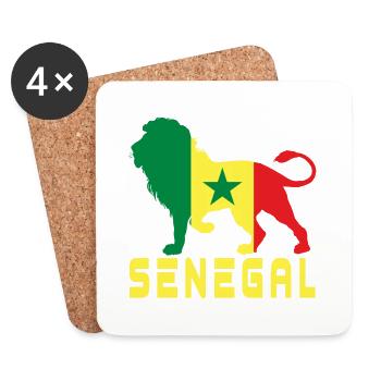 Senegal lion - Coasters (set of 4) - white - Front