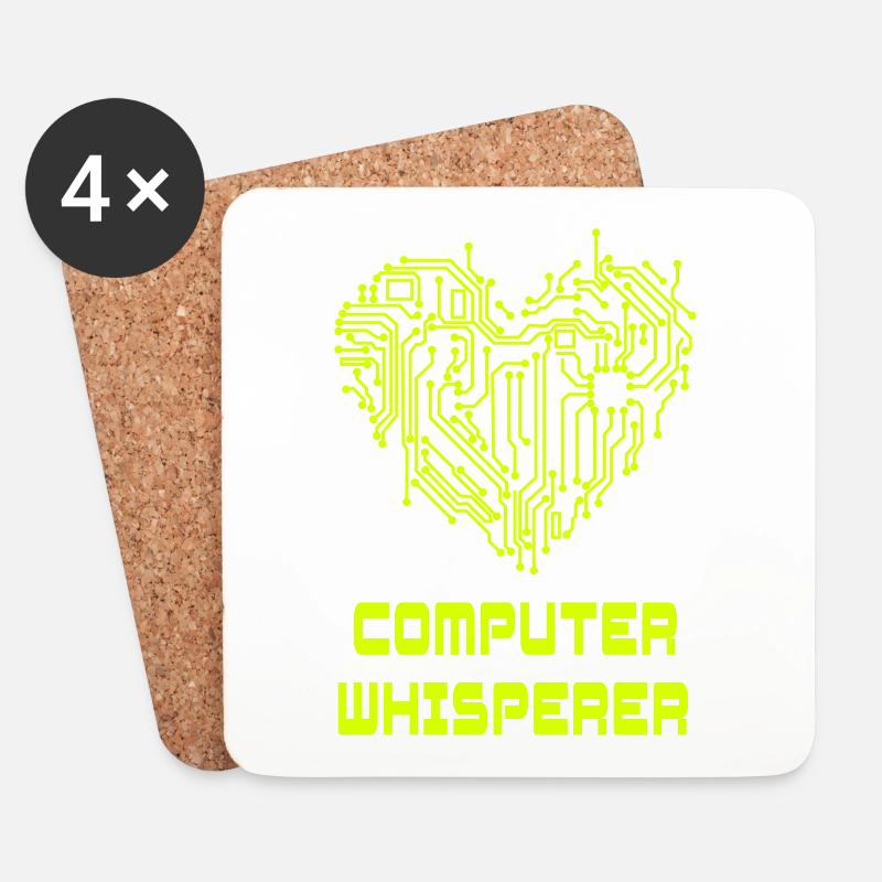 Computer Flüsterer - Untersetzer (4er-Set) - Weiß