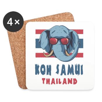Koh Samui Thailand Design - Untersetzer (4er-Set) - Weiß - Vorne