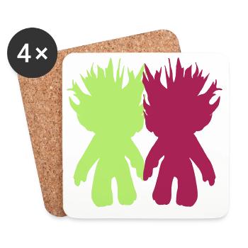 Trolle Für Immer - Coasters (set of 4) - white - Front