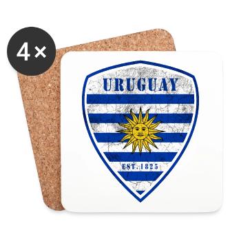 Uruguay vintage coat of arms design - Coasters (set of 4) - white - Front
