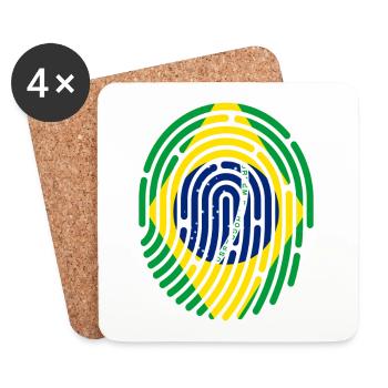 Brazil Brasil Rio de Janeiro Copacabana Amazona - Coasters (set of 4) - white - Front