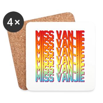 Fräulein Vanjie! Meme Regenbogenfarbe Text - Untersetzer (4er-Set) - Weiß - Vorne