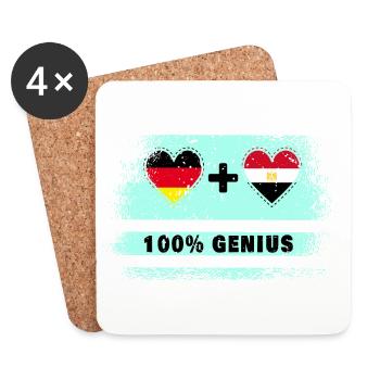 Allemagne et Egypte 100% génial / cadeau - Dessous de verre (lot de 4) - blanc - Devant