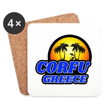 Korfu Griechenland Design / Geschenkidee - Untersetzer (4er-Set) - Weiß - Vorne