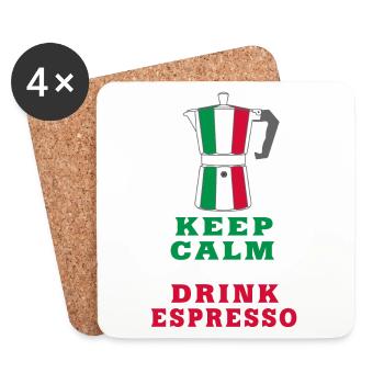 Keep Calm and Drink Espresso design / gift idea - Coasters (set of 4) - white - Front