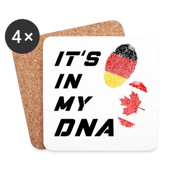 C'est dans mon ADN l'Allemagne et le Canada - Dessous de verre (lot de 4) - blanc - Devant