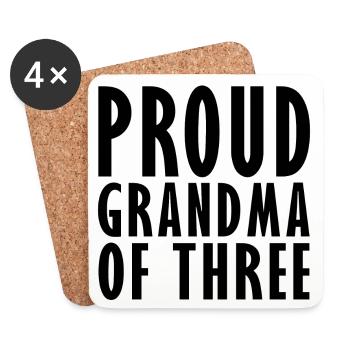 Proud Grandma Of 3 - Coasters (set of 4) - white - Front